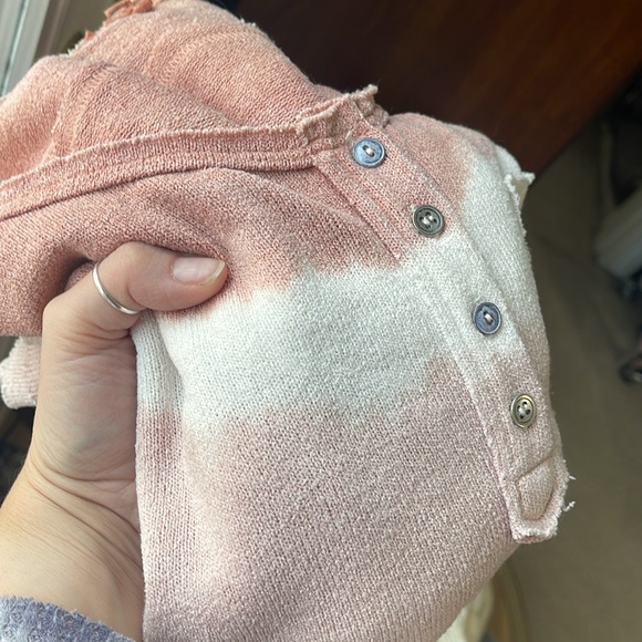 POL sweater faded stripes pink sz Small button placket boutique purchase - Picture 8 of 8